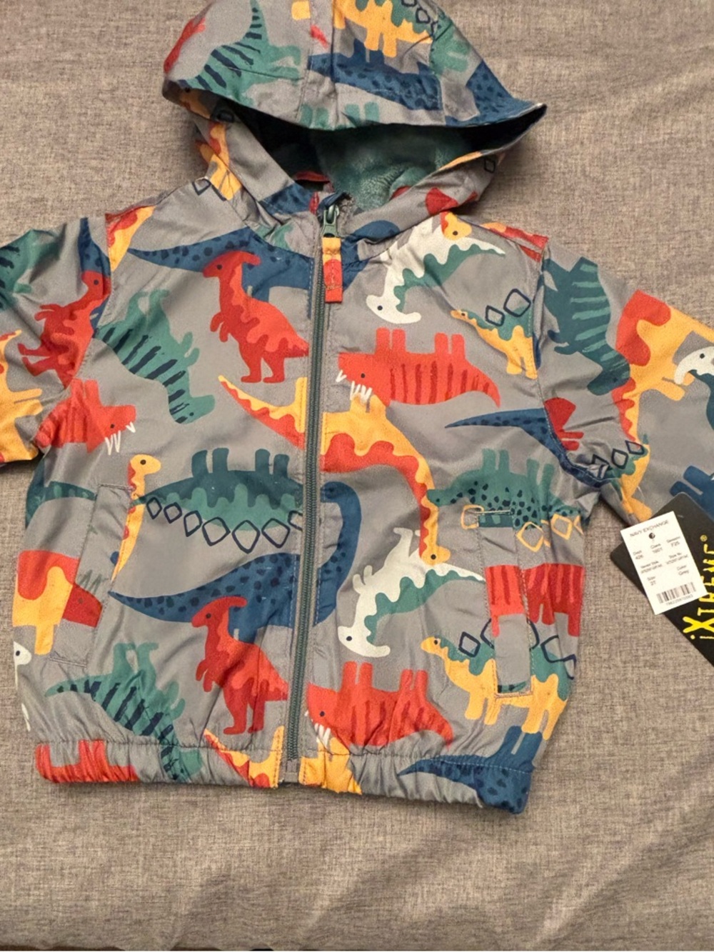 Toddler Dinosaur Print Raincoat - Multicolor